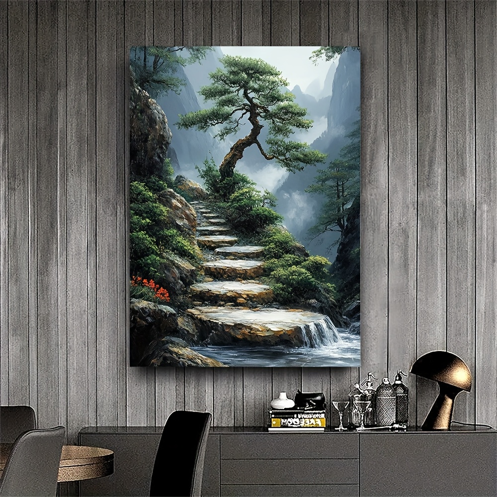 일본 분재나무를 그린 젠 가든 캔버스 아트워크, 벽 장 - Bonsai Vertical Garden 리뷰 및 가격
