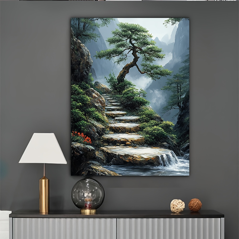 일본 분재나무를 그린 젠 가든 캔버스 아트워크, 벽 장 - Bonsai Vertical Garden 리뷰 및 가격
