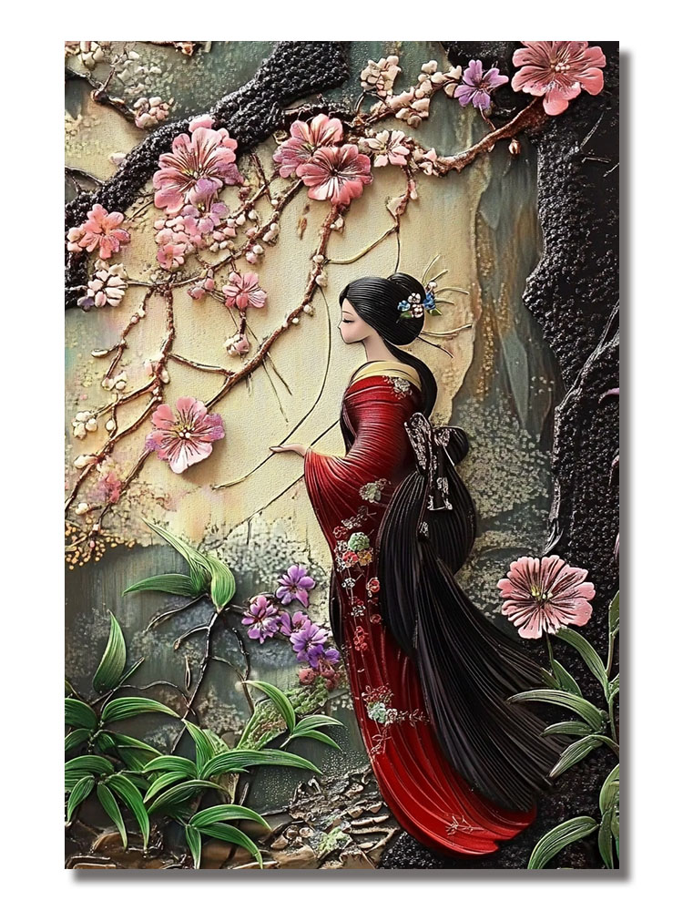 빈티지 일본식 사무라이 게이샤 분재 사쿠라 그림 아트  - Bonsai Vertical Garden 리뷰 및 가격