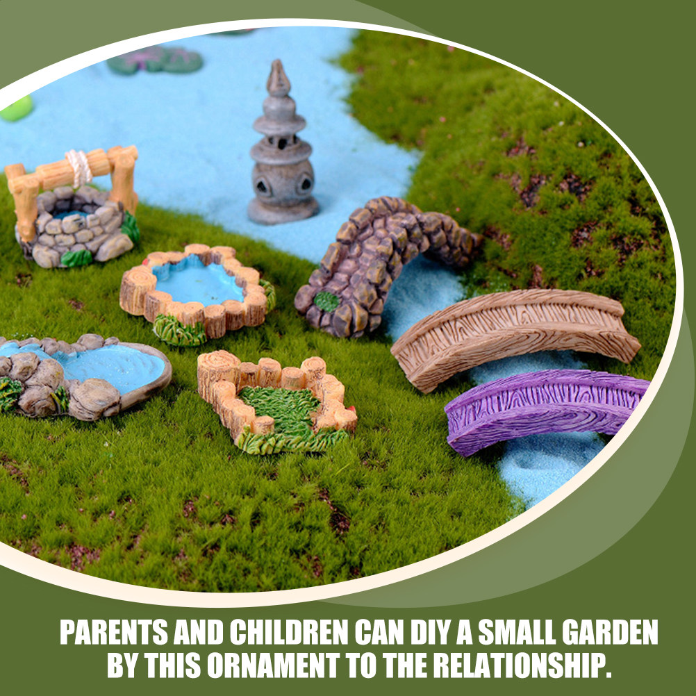 1세트, 레진 소재의 초원 미니어처 정원 장식, 사실적 - Bonsai Garden With Pond 리뷰 및 가격