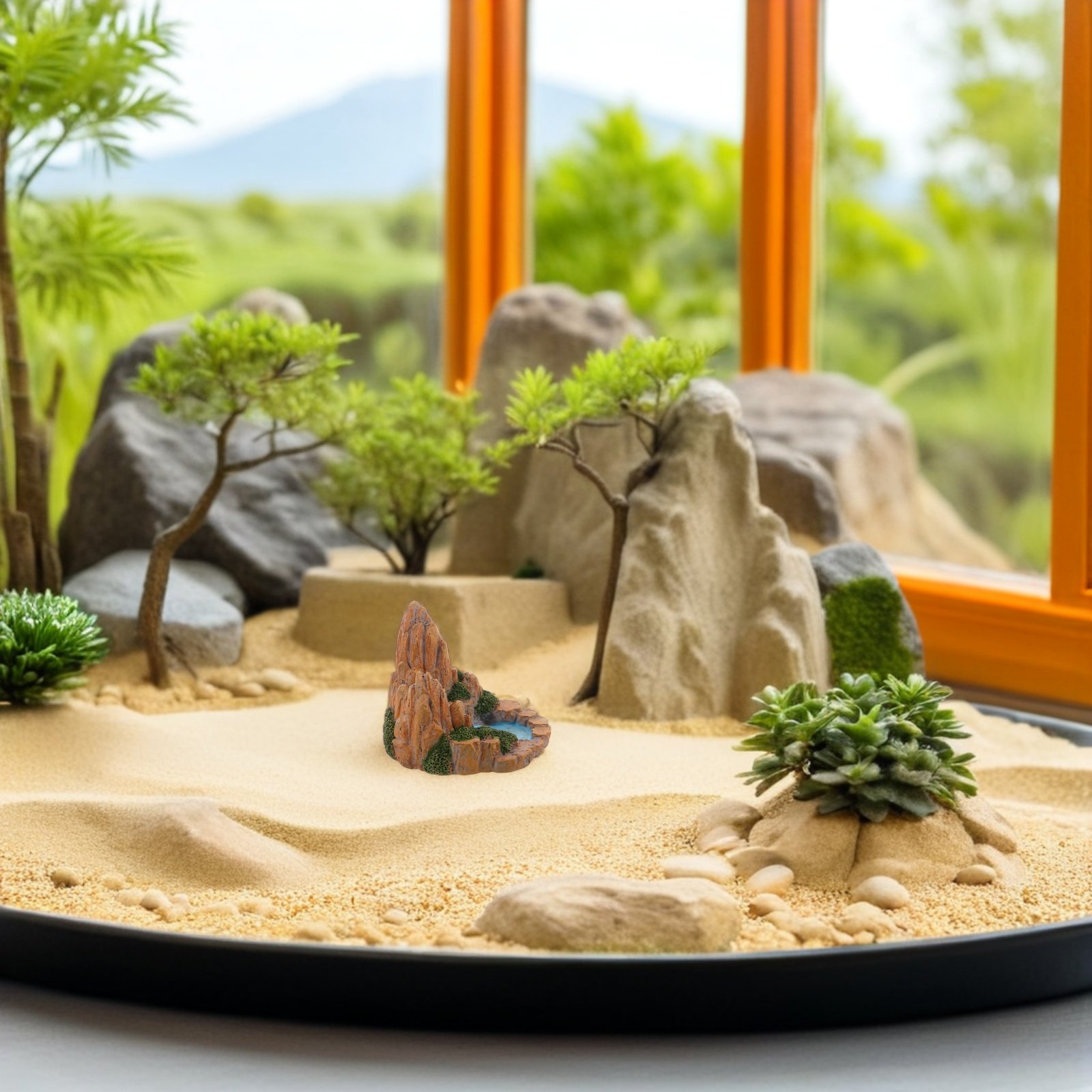 2개 미니어처 록커리 인공 수지 산 연못 미니 분재 젠 - Bonsai Garden With Pond 리뷰 및 가격